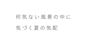 何気ない風景の中に気づく夏の気配